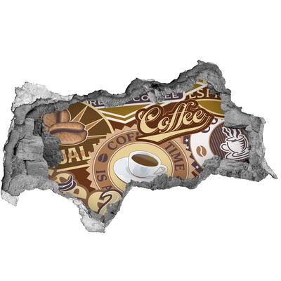 3D Wandtattoos Mauerdurchbruch Kaffeegenuss