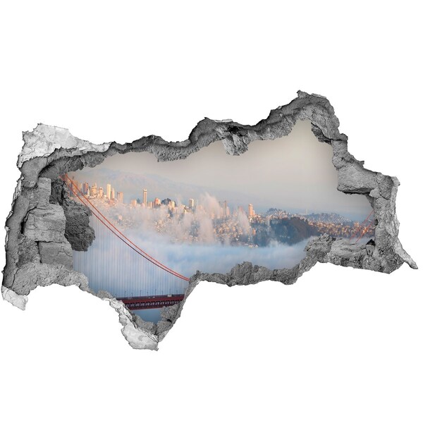 3D Wandtattoos Mauerdurchbruch Golden Gate Bridge in den Wolken