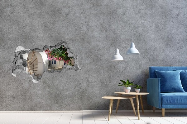 Wandtattoos Mauerdurchbruch Eine bezaubernde Straße in Griechenland