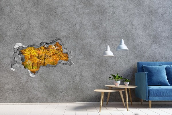 3D Wandtattoos Mauerdurchbruch Goldener Herbst im Wald