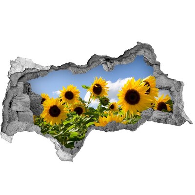 Mauerdurchbruch Aufkleber Sonnenblumen im Tageslicht
