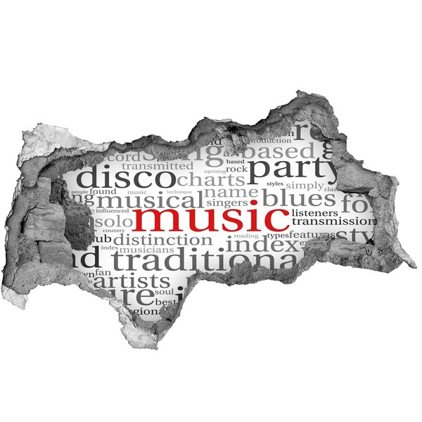 Mauerdurchbruch Aufkleber Musikalisches Loch in der Wand