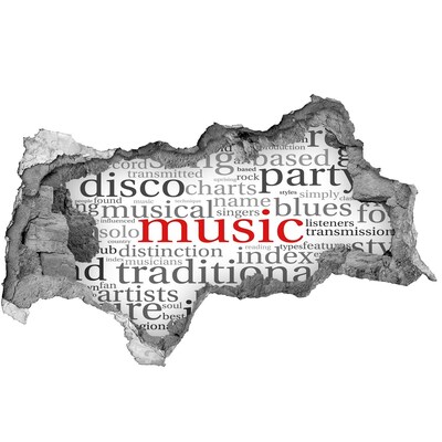 Mauerdurchbruch Aufkleber Musikalisches Loch in der Wand