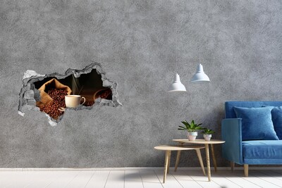 3D Wandtattoos Mauerdurchbruch Kaffee im Herzen der Bohnen