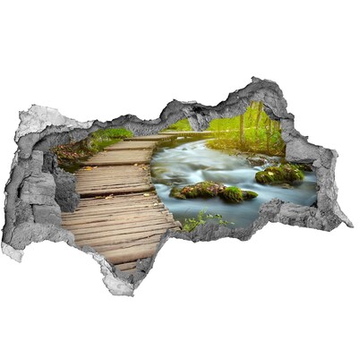Mauerdurchbruch Aufkleber Ein Bach im Wald