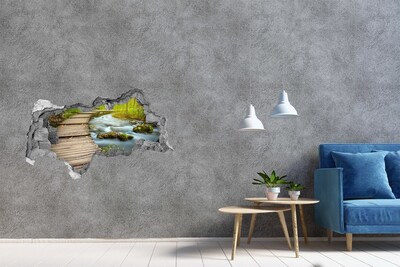 Mauerdurchbruch Aufkleber Ein Bach im Wald