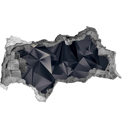 3D Wandtattoos Mauerdurchbruch Schwarz, geometrische Tiefe