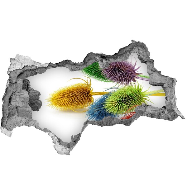 Mauerdurchbruch Aufkleber Blumenexplosion im Beton