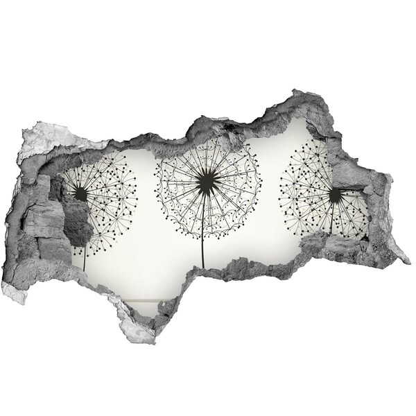 3D Wandtattoos Mauerdurchbruch Löwenzahn an der Wand