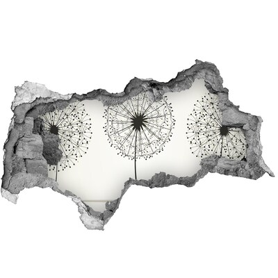 3D Wandtattoos Mauerdurchbruch Löwenzahn an der Wand