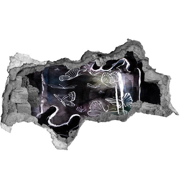 3D Wandtattoos Mauerdurchbruch Schmetterlinge in einem magischen Raum