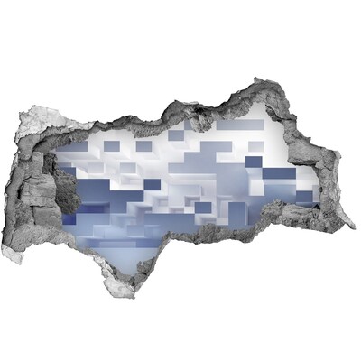 3D Wandtattoos Mauerdurchbruch Abstrakter Raum in Blautönen