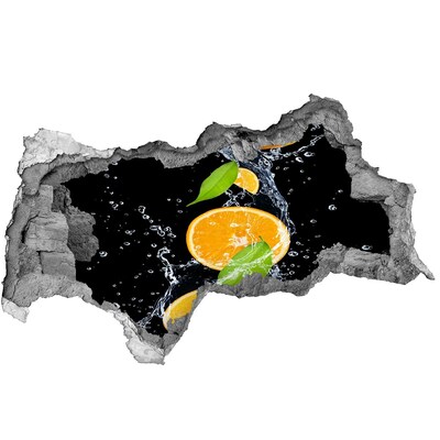 3D Wandtattoos Mauerdurchbruch Ein erfrischender Zitrusstrom