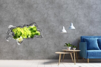 Mauerdurchbruch Aufkleber Eine Blume in einem grünen Garten