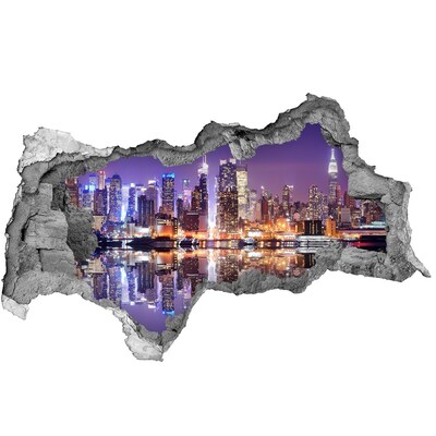 Wandtattoos Mauerdurchbruch New York bei Nacht