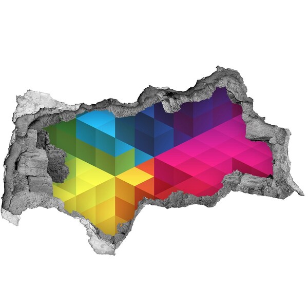 Mauerdurchbruch Aufkleber Farbenfrohe Illusion von Raum