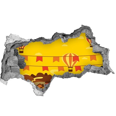 3D Wandtattoos Mauerdurchbruch Ballonlandschaft in den Bergen
