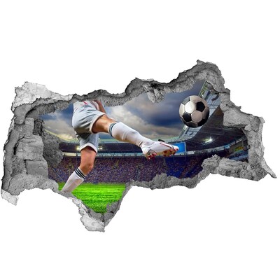 Mauerdurchbruch Aufkleber Fußballspiel in Stadionatmosphäre