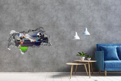 Mauerdurchbruch Aufkleber Fußballspiel in Stadionatmosphäre