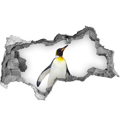 3D Wandtattoos Mauerdurchbruch Pinguin in einem Loch in der Wand