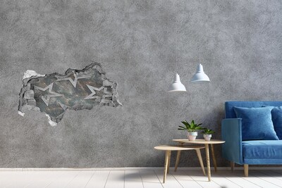 Wandtattoos Mauerdurchbruch Zerbrochene Mauer mit Sternen