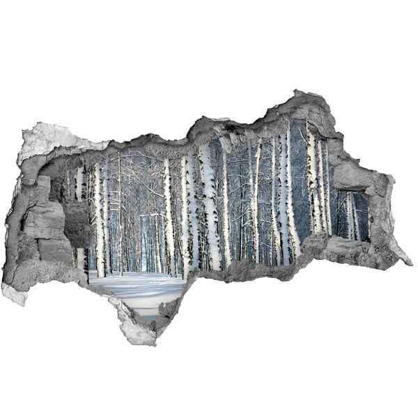 Wandtattoos Mauerdurchbruch Winterwald in Weiß