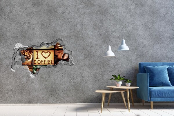 3D Wandtattoos Mauerdurchbruch Kaffee im Herzen