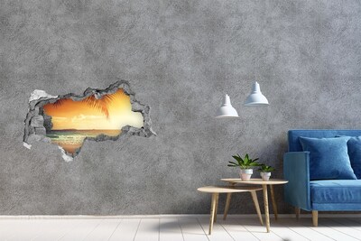 Mauerdurchbruch Aufkleber Tropischer Strand bei Sonnenuntergang