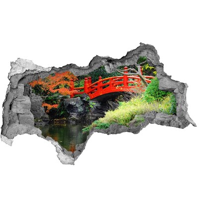 Wandtattoos Mauerdurchbruch Japanische Brücke im Garten