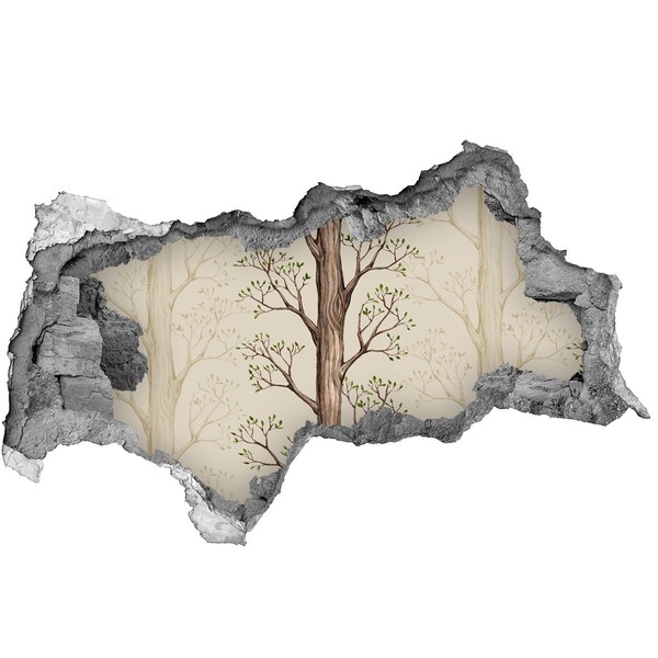 Mauerdurchbruch Aufkleber Zerbrochene Mauer mit einem Baum