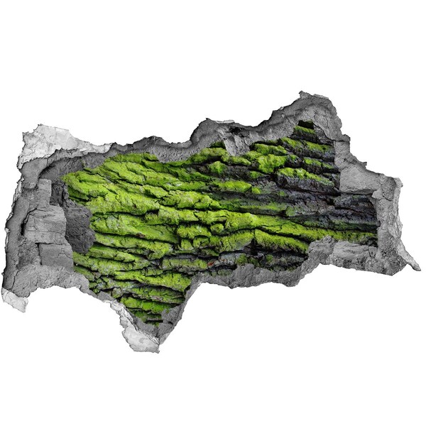 Wandtattoos Mauerdurchbruch Grüner Stein im Loch