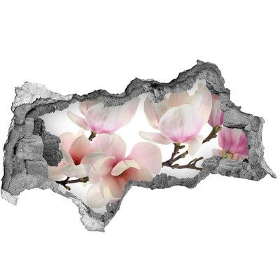 Wandtattoos Mauerdurchbruch Magnolienblüten durch ein Loch in der Wand