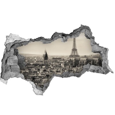 3D Wandtattoos Mauerdurchbruch Blick auf Paris mit dem Eiffelturm