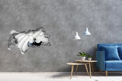 3D Wandtattoos Mauerdurchbruch Ein Schmetterling auf einem Stein in einer Zen-Umgebung