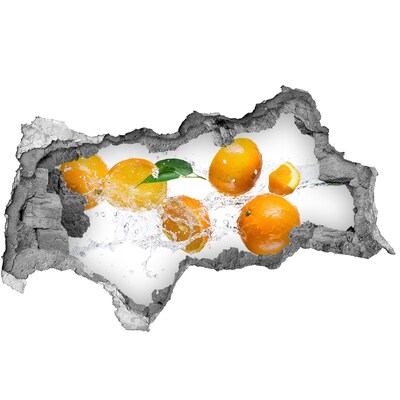 Wandbilder 3D Mauerdurchbruch Zitrusfrüchte im Wassertanz