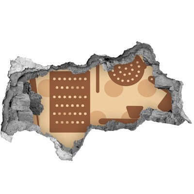 Mauerdurchbruch Aufkleber Interieur mit Retro-Motiv