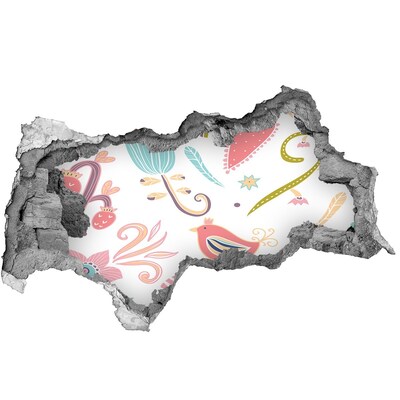 Wandtattoos Mauerdurchbruch Die bunte Welt hinter dem Loch