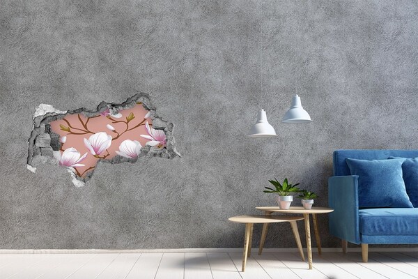 3D Wandtattoos Mauerdurchbruch Blumenmotiv an der Wand