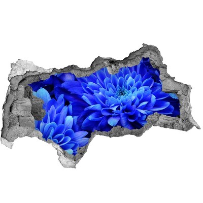 Wandbilder 3D Mauerdurchbruch Blaue Blume in einem Loch in der Wand