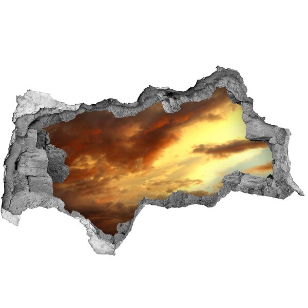 Wandtattoos Mauerdurchbruch Sonnenuntergang durch ein Loch in der Wand