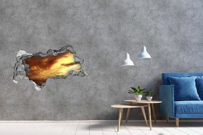 Wandtattoos Mauerdurchbruch Sonnenuntergang durch ein Loch in der Wand