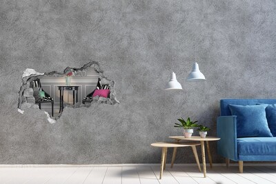 Mauerdurchbruch Aufkleber Ein goldener Tisch in einem eleganten Interieur