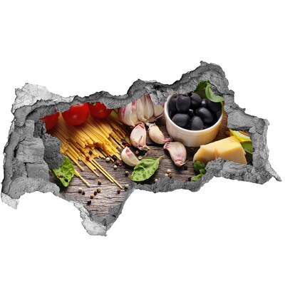 Wandtattoos Mauerdurchbruch Italienische Küche mit Pasta und Knoblauch