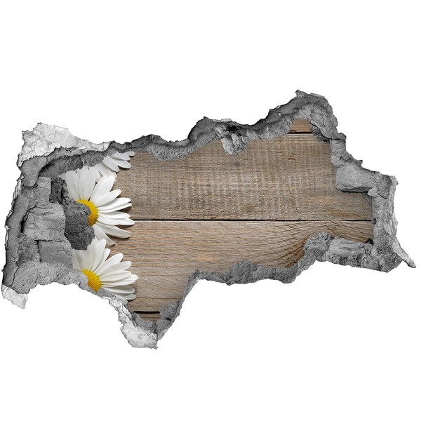 Wandtattoos Mauerdurchbruch Eine beschädigte Wand mit Holzuntergrund