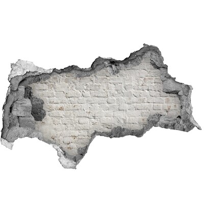 Mauerdurchbruch Aufkleber Beschädigte Ziegelmauer