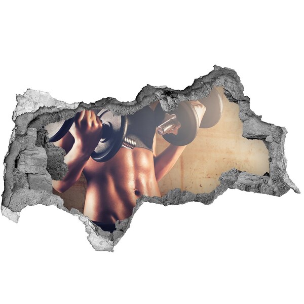 3D Wandtattoos Mauerdurchbruch Fitnessstudio in Aktion