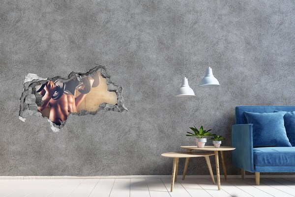 3D Wandtattoos Mauerdurchbruch Fitnessstudio in Aktion