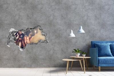 3D Wandtattoos Mauerdurchbruch Fitnessstudio in Aktion