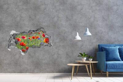 3D Wandtattoos Mauerdurchbruch Ein Blumenparadies hinter der Mauer