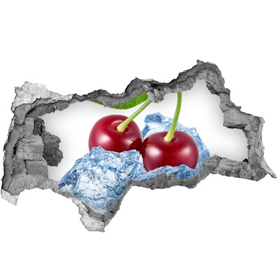 Wandbilder 3D Mauerdurchbruch Süße Kirschen auf Eis
